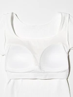 Ribbed Square Neck Cropped Bra Top