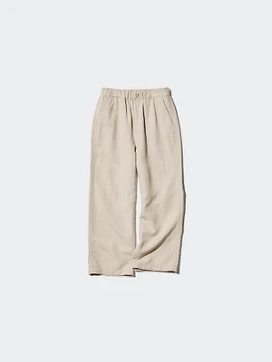 Linen Blend Wide Easy Pants