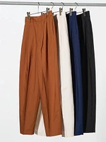 LINEN BLEND BARREL LEG PANTS