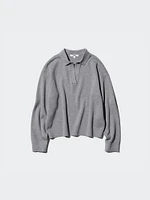 Smooth Cotton Relaxed Polo Sweater