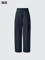 Cotton Lyocell Pleated Wide Pants