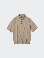 Washable Knitted Polo Sweater | Short Sleeve