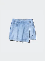 Drapey Denim Skort