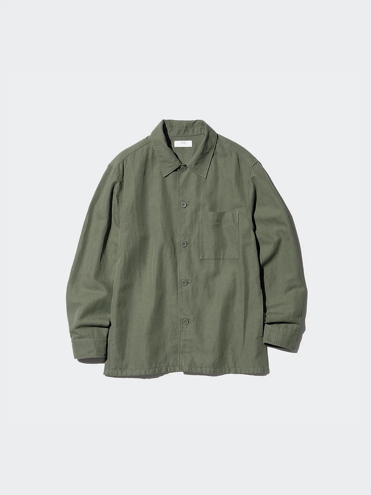 COTTON LINEN SHIRT JACKET