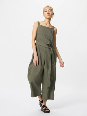 LINEN BLEND JUMPSUIT | STRIPED