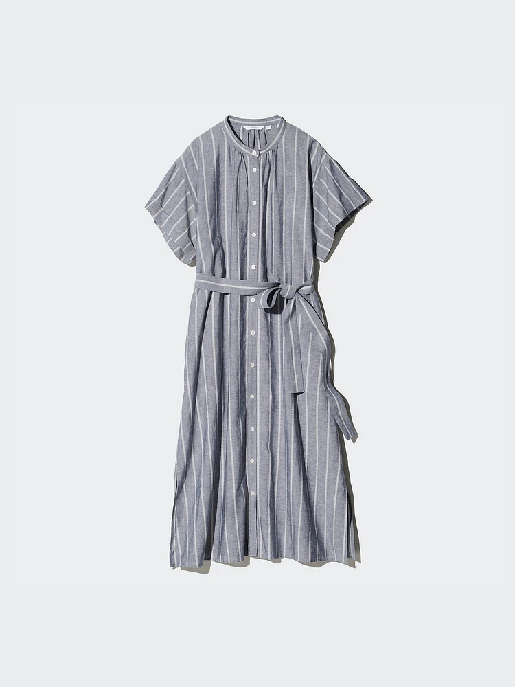 LINEN BLEND RELAXED DRESS