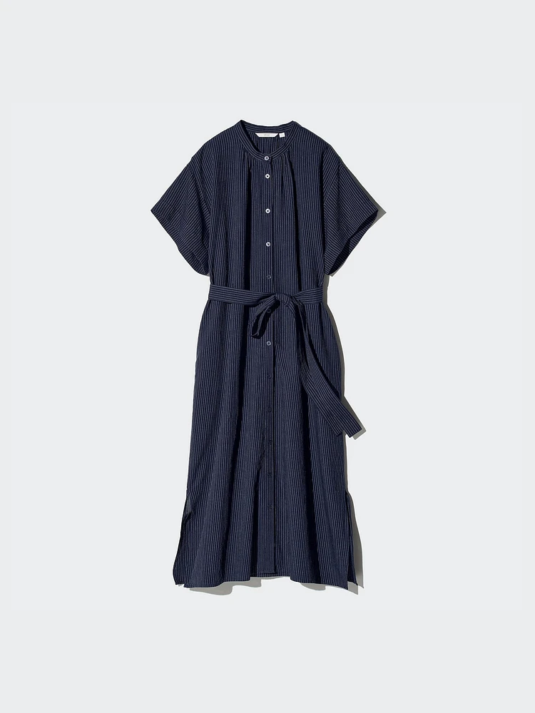 LINEN BLEND RELAXED DRESS