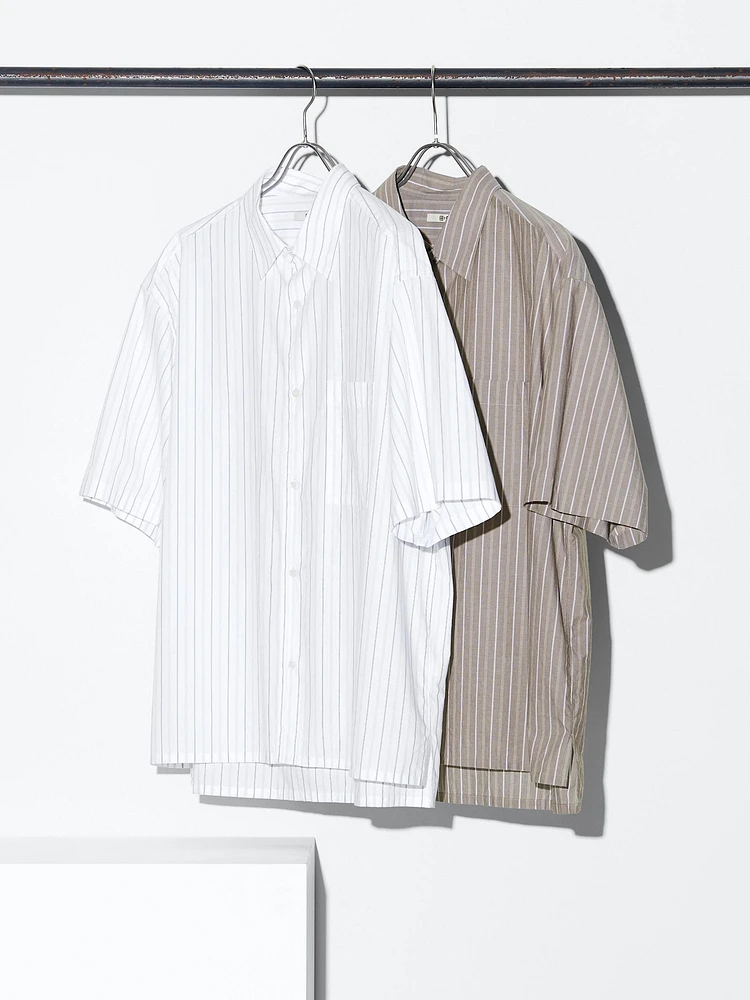 Broadcloth Oversized Short Shirt | Striped
