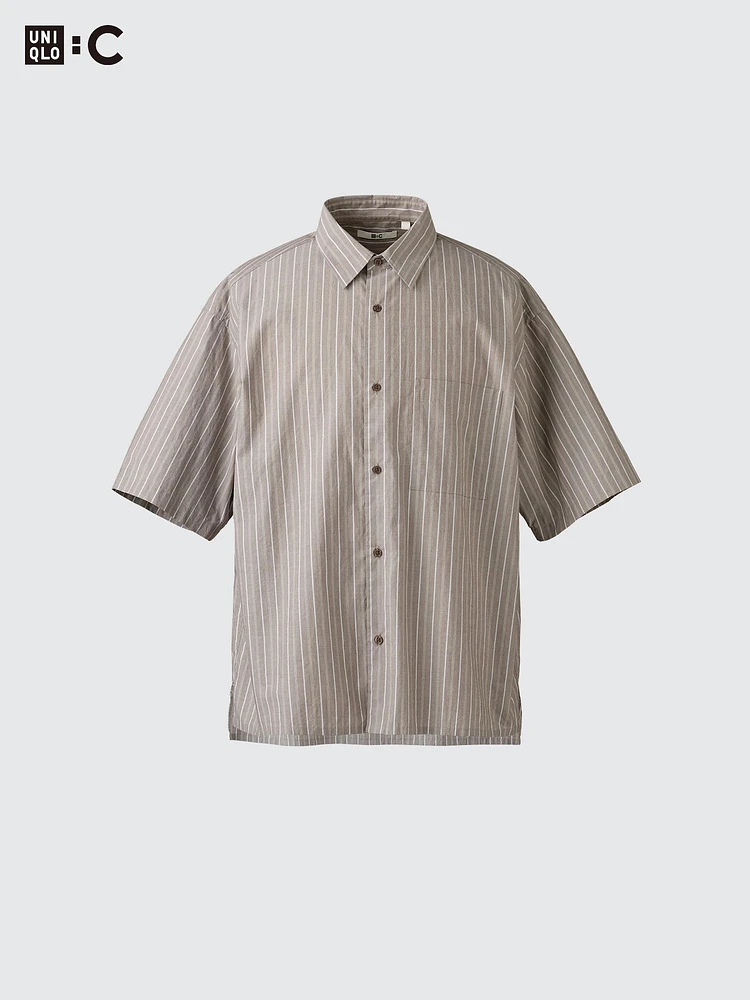 Broadcloth Oversized Short Shirt | Striped