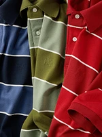 DRY PIQUE STRIPED POLO SHIRT