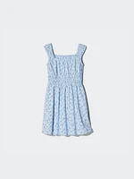 COTTON GATHERED SLEEVELESS MINI DRESS