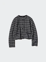 Knitted Short Jacket | Printed