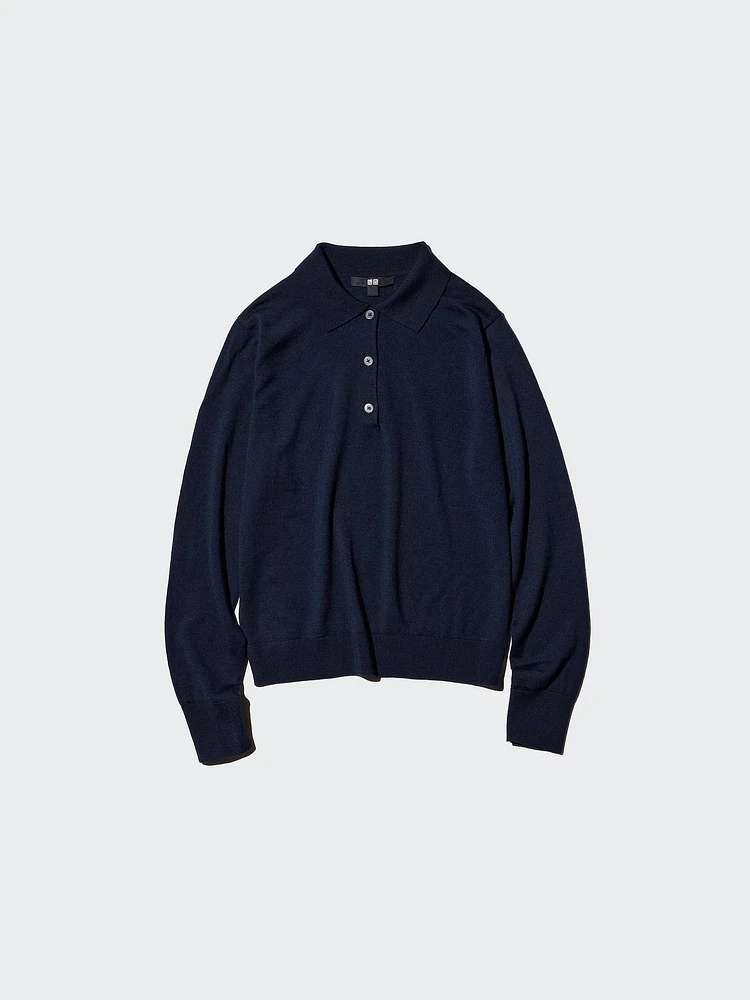 MERINO POLO SWEATER