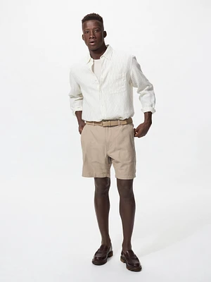 LINEN BLEND SHORTS