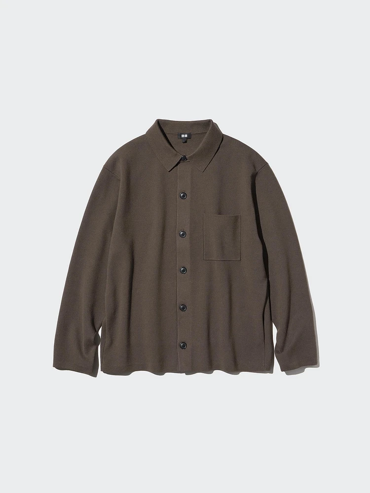 MILANO RIBBED SHIRT COLLAR CARDIGAN