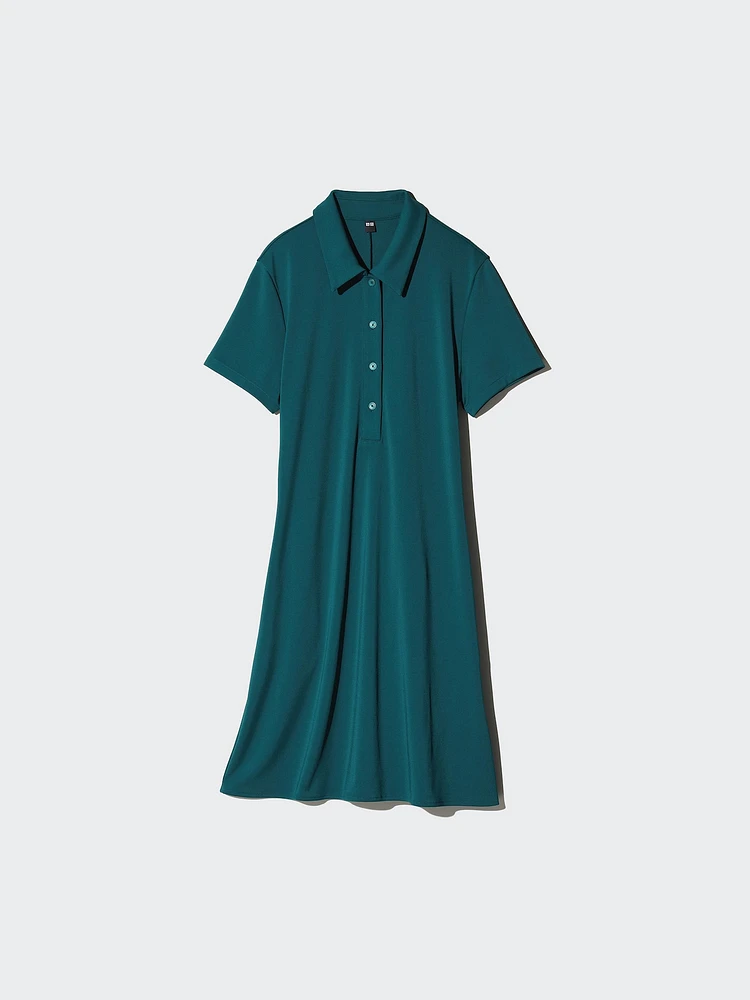 CREPE JERSEY POLO DRESS SHORT SLEEVE