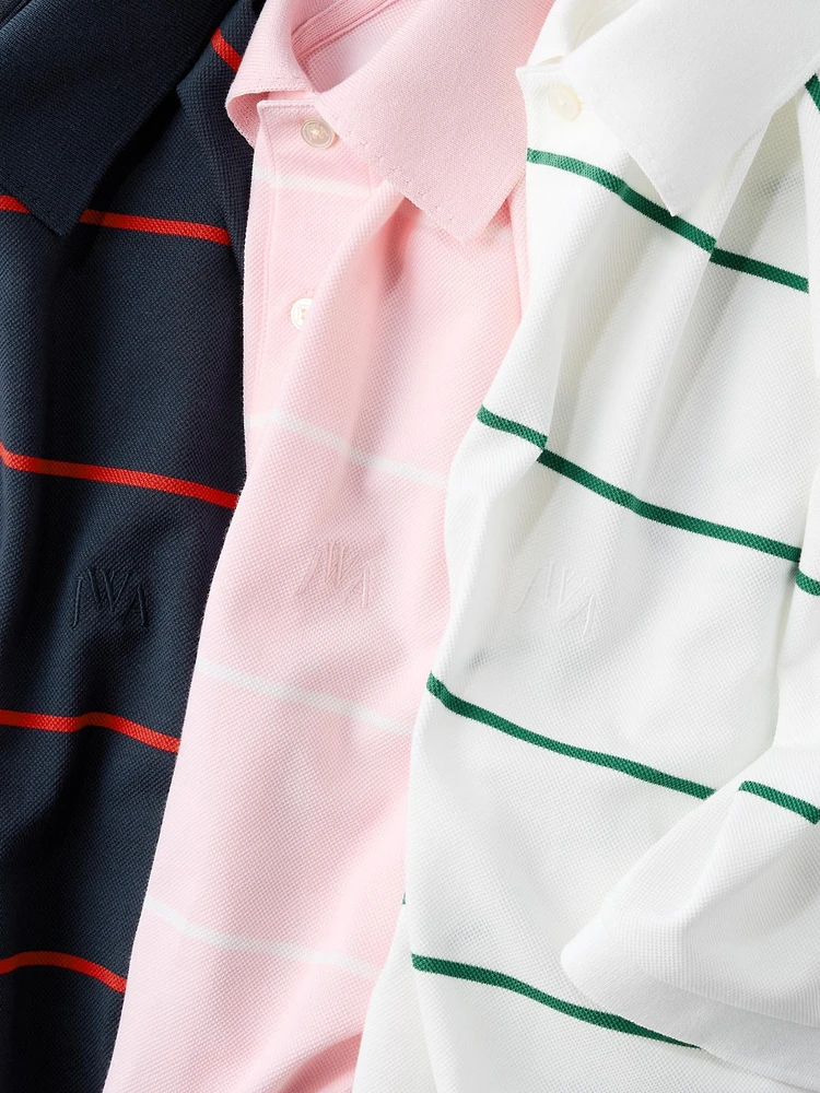 DRY PIQUE STRIPED POLO SHIRT