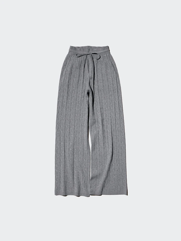 WASHABLE KNIT CABLE PANTS