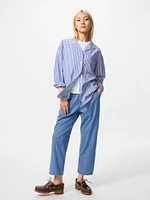 Cotton Relaxed Ankle Pants | Denim