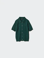 RIBBED POLO CARDIGAN
