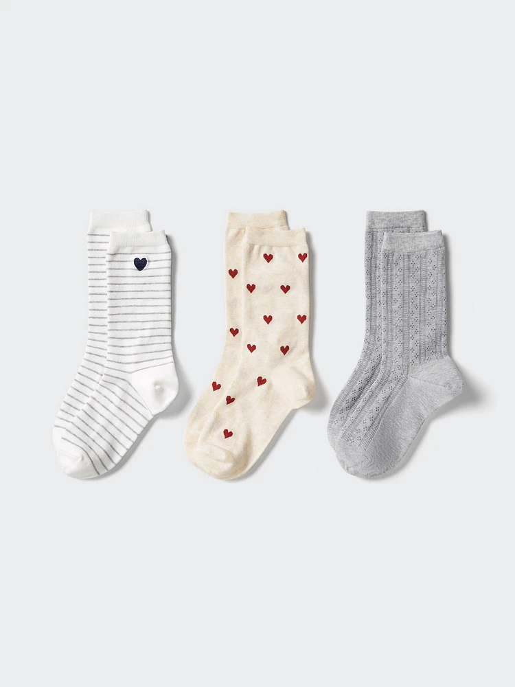 SOCKS 3P HEART RIBBON