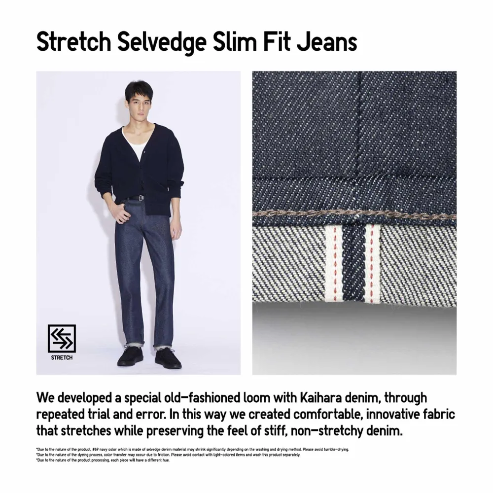 STRETCH SELVEDGE SLIM FIT JEANS