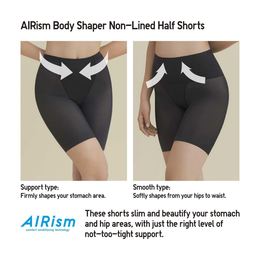 Women's Airism Ultra Seamless High-Rise Briefs with Quick-Drying, Black, Large