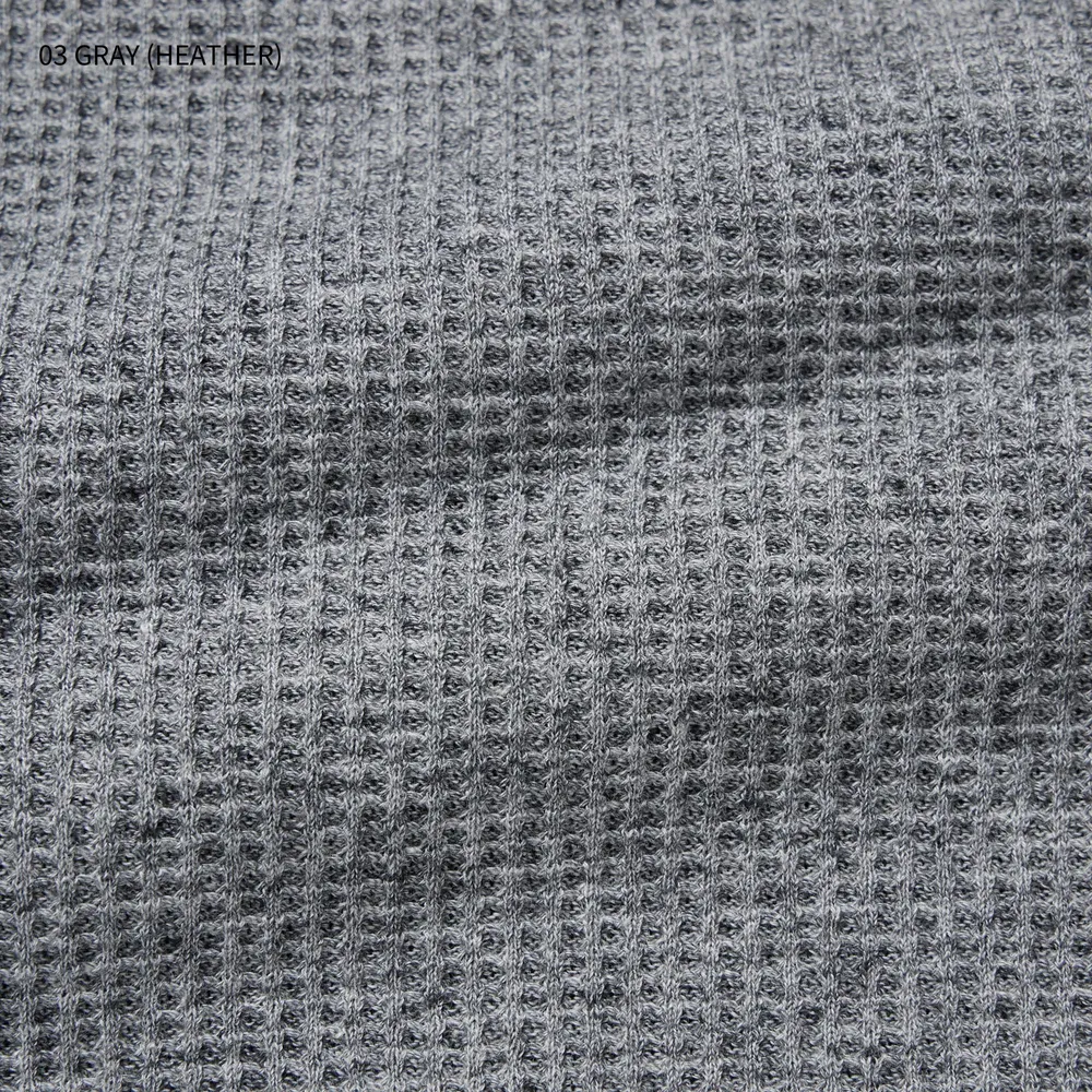 WAFFLE HENLEY NECK T-SHIRT