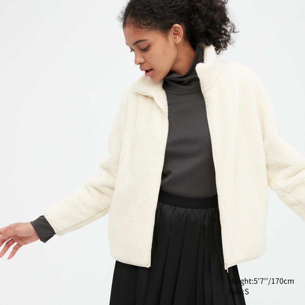 FLUFFY YARN FLEECE FULL-ZIP JACKET