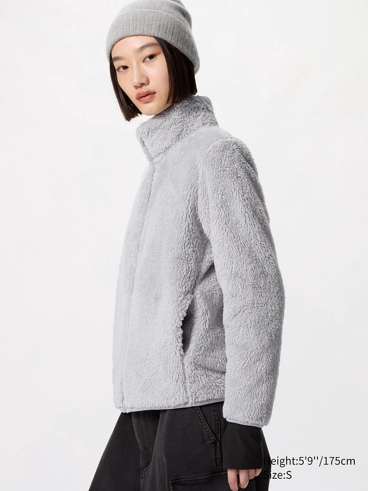 FLUFFY YARN FLEECE FULL-ZIP JACKET