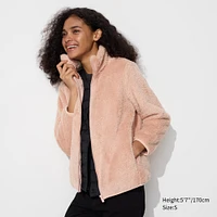 FLUFFY YARN FLEECE FULL-ZIP JACKET