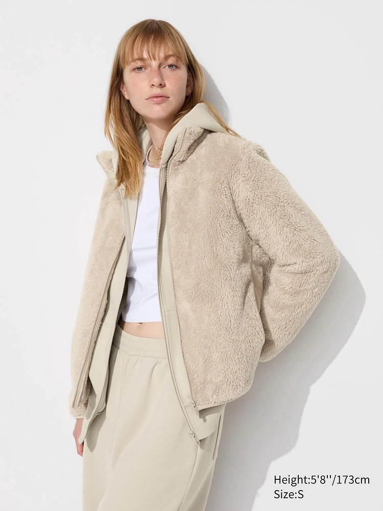 FLUFFY YARN FLEECE FULL-ZIP JACKET