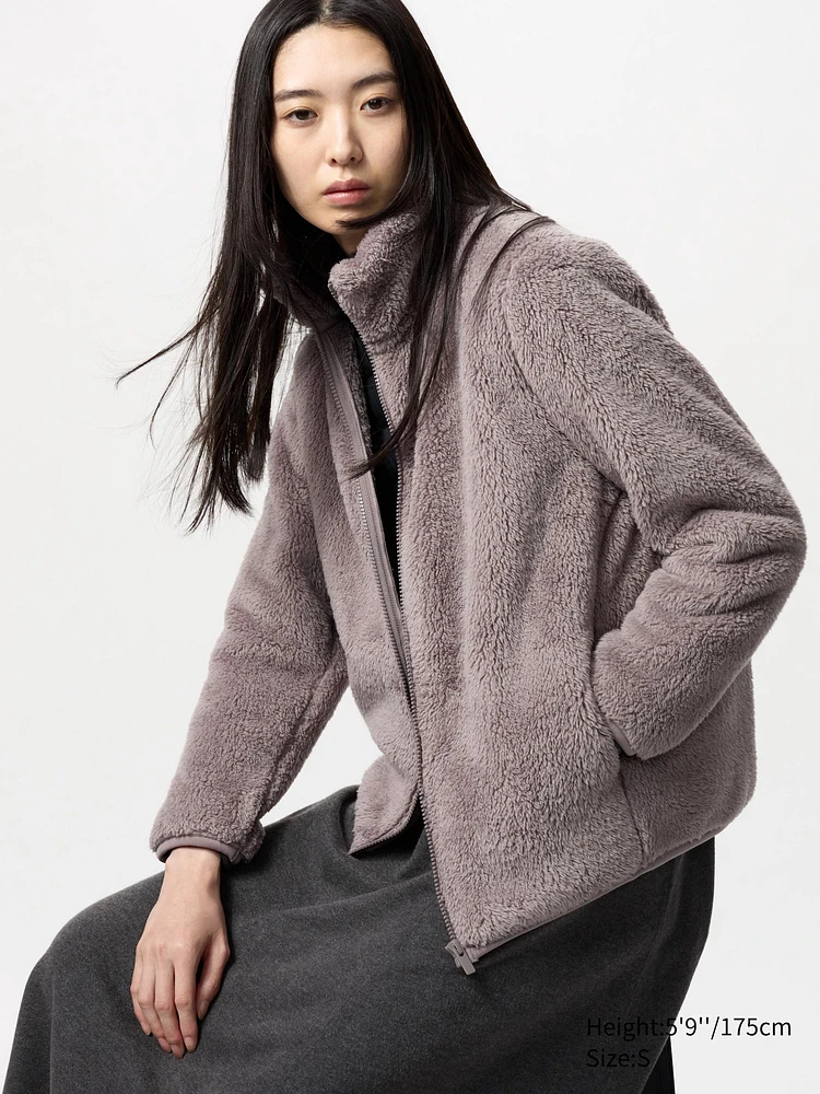 FLUFFY YARN FLEECE FULL-ZIP JACKET