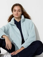 FLUFFY YARN FLEECE FULL-ZIP JACKET