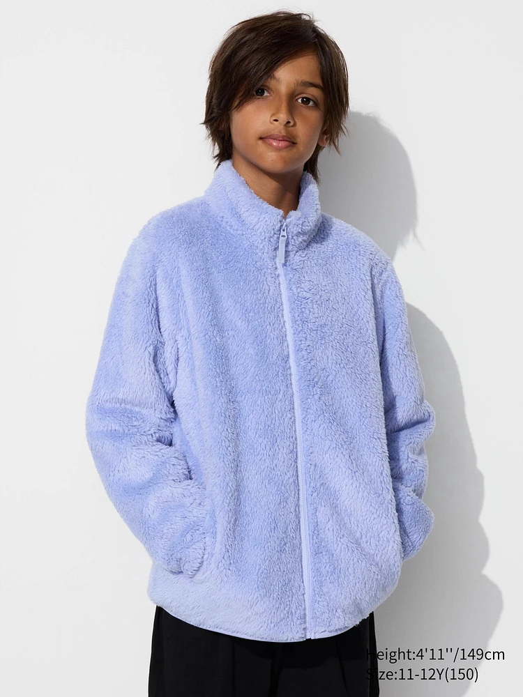 FLUFFY YARN FLEECE FULL-ZIP JACKET