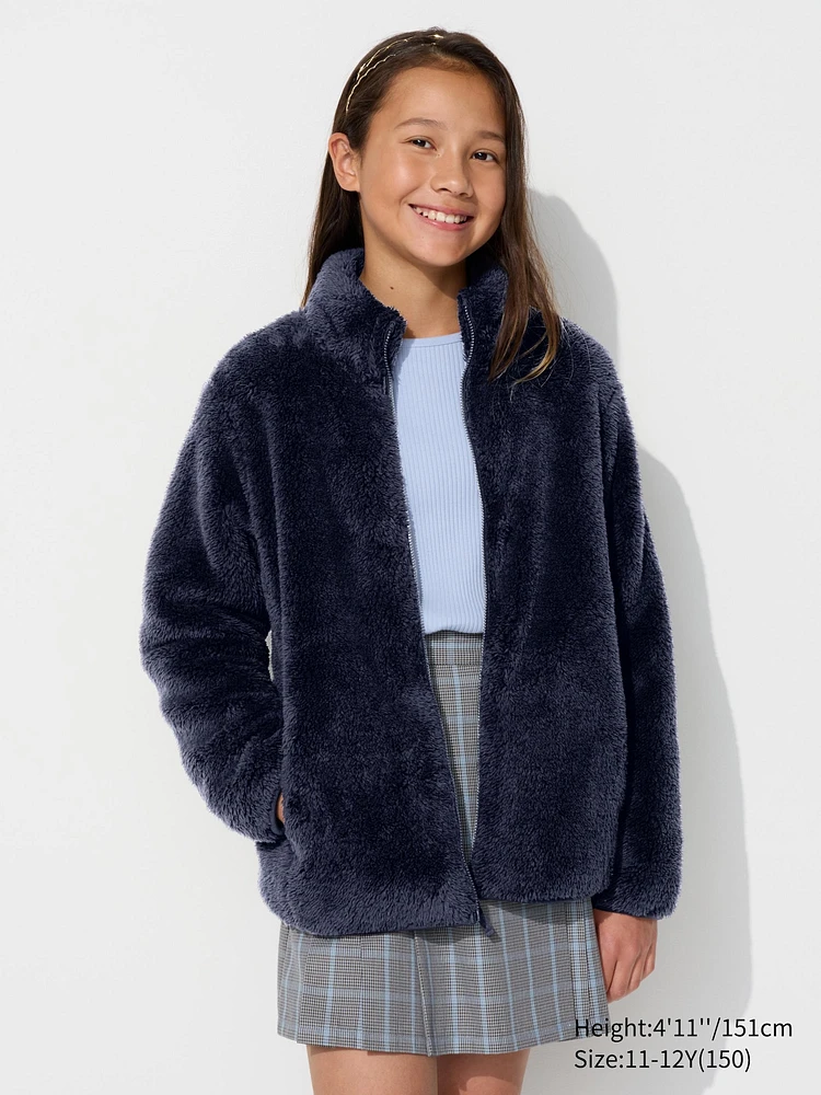 FLUFFY YARN FLEECE FULL-ZIP JACKET