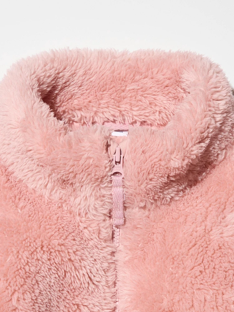 FLUFFY YARN FLEECE FULL-ZIP JACKET