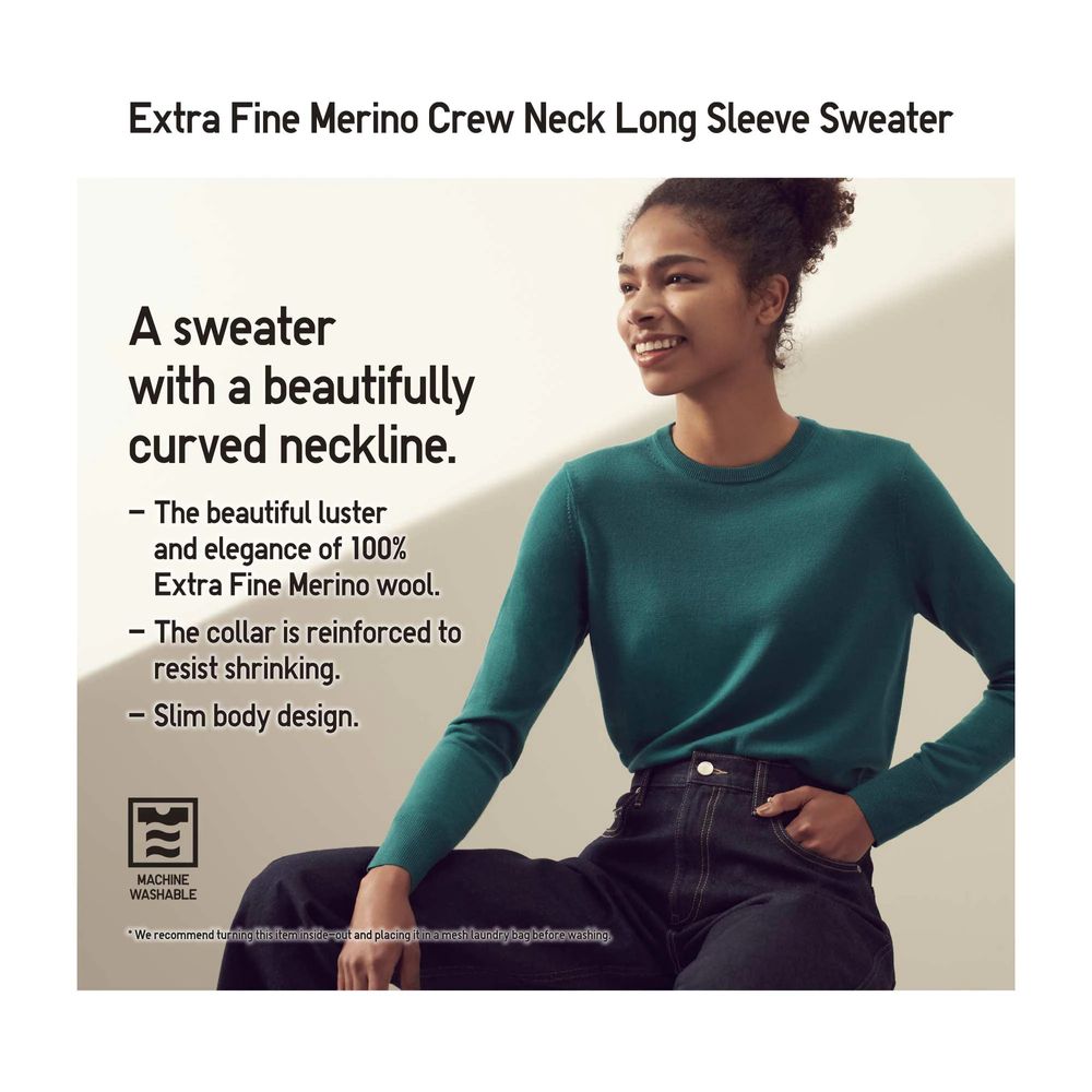 Extra Fine Merino Crew Neck Long-Sleeve Sweater