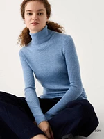 MERINO RIBBED TURTLENECK SWEATER