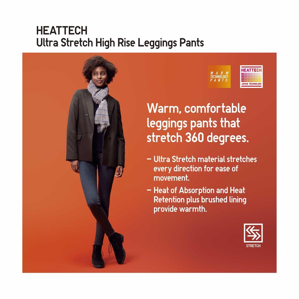 HEATTECH Ultra Stretch High Rise Denim Thermal Leggings Trousers