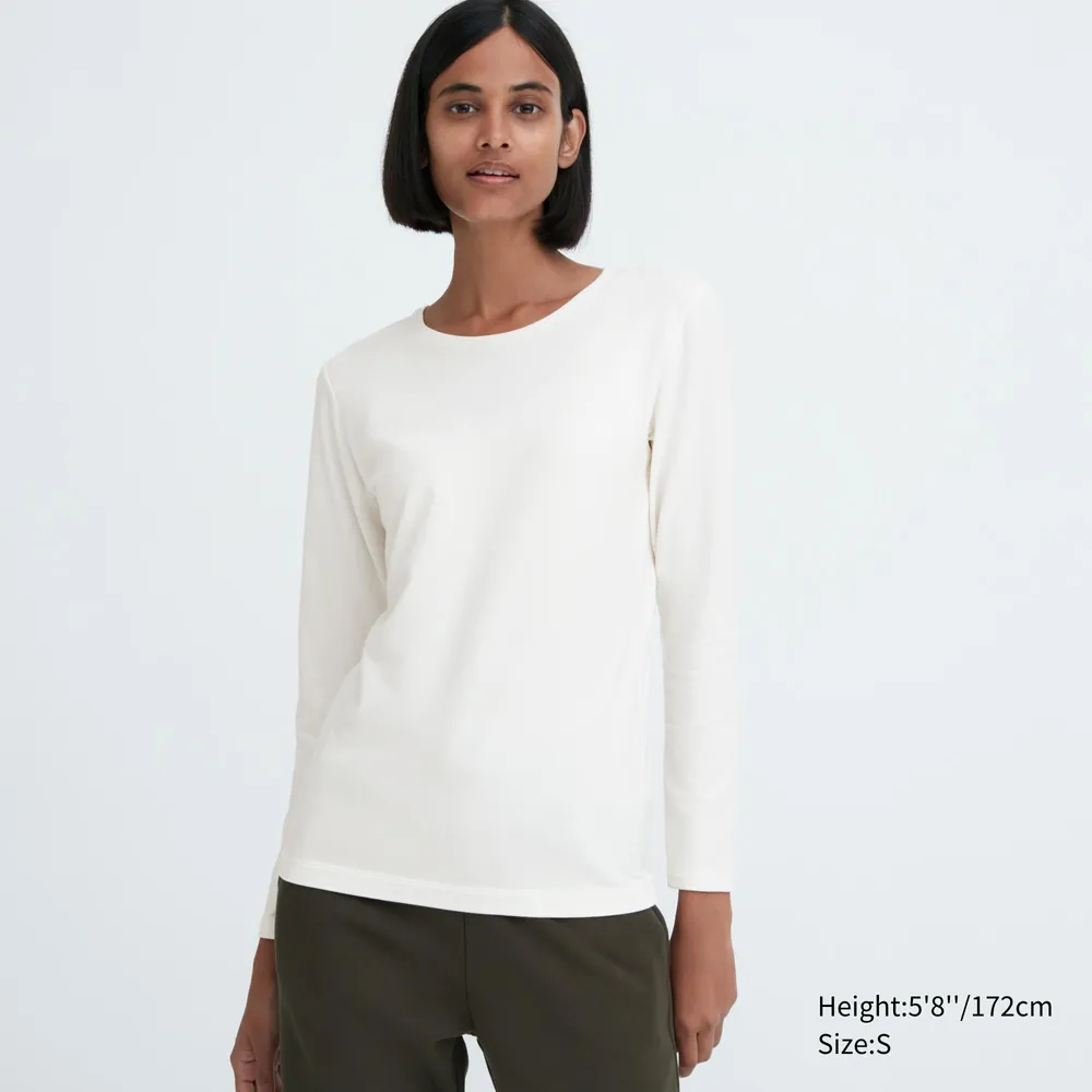 UNIQLO HEATTECH Extra Warm Cotton Crew Neck Long-Sleeve T-Shirt 7Colors  461229