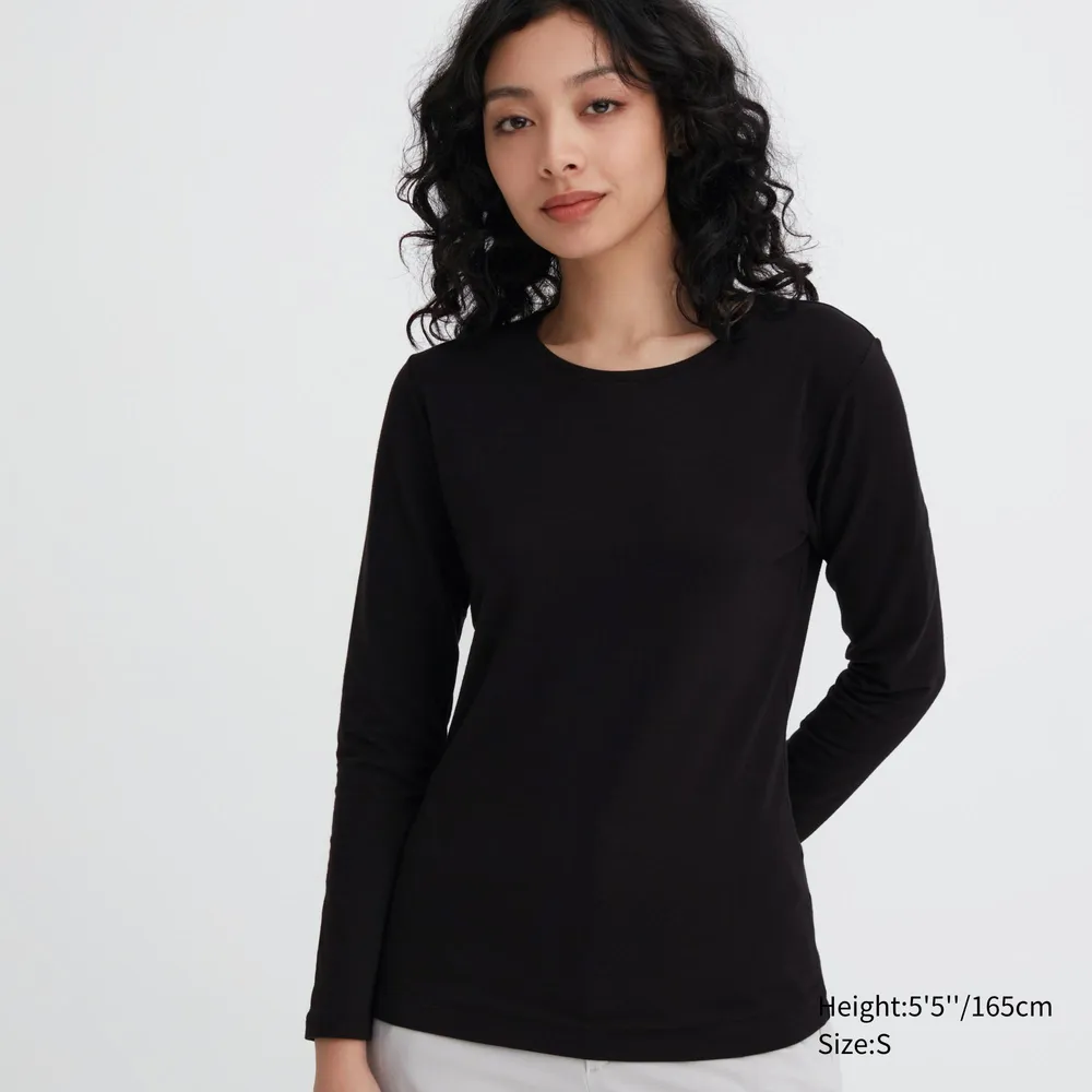 UNIQLO Women HEATTECH Cotton Extra Warm 極暖 Cotton Crew Neck T-shirt