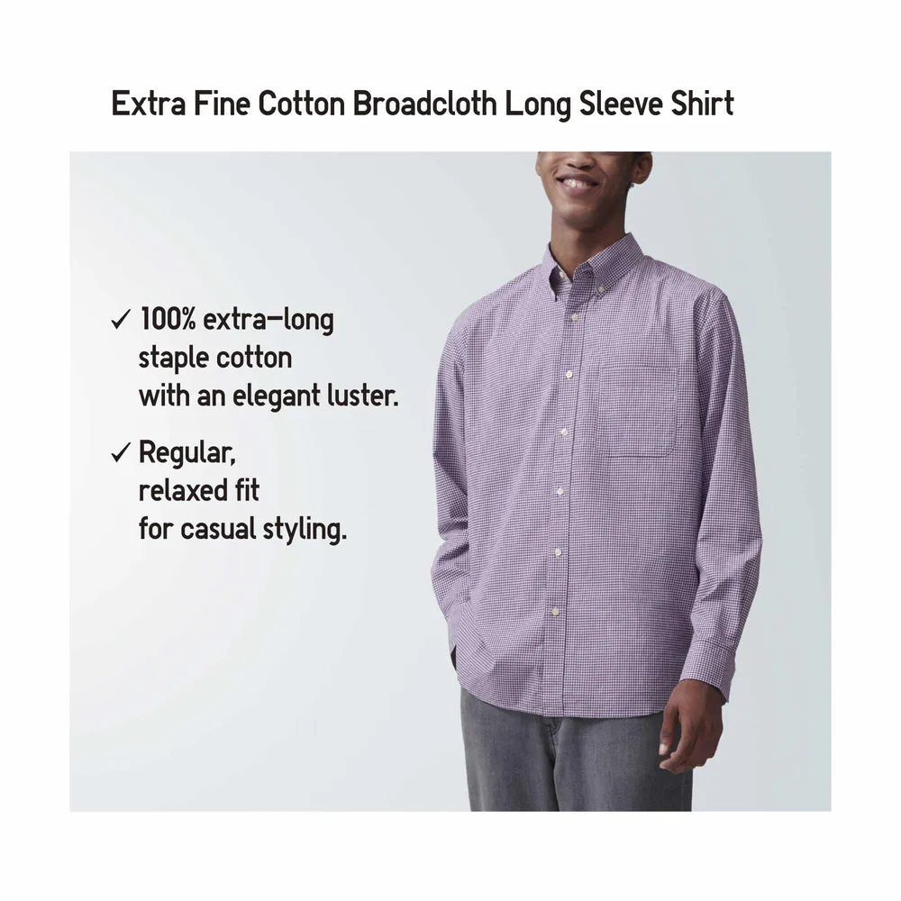 EXTRA FINE COTTON BROADCLOTH SHIRT (BUTTONED DOWN COLLAR