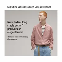 EXTRA FINE COTTON BROADCLOTH SHIRT BUTTONED DOWN COLLAR