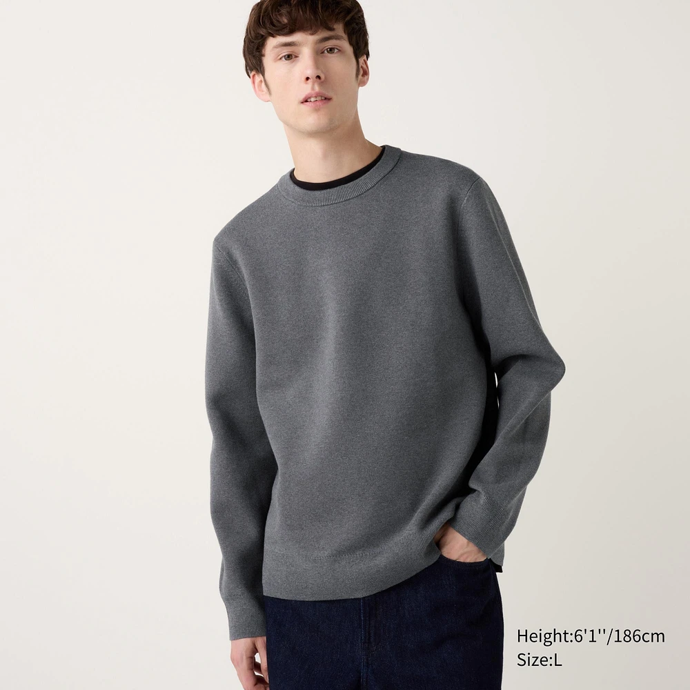 WASHABLE MILANO RIBBED CREW NECK SWEATER