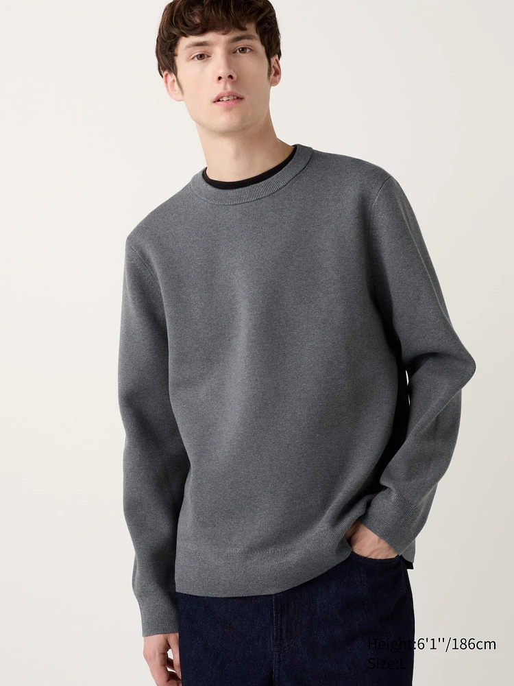 WASHABLE MILANO RIBBED CREW NECK SWEATER