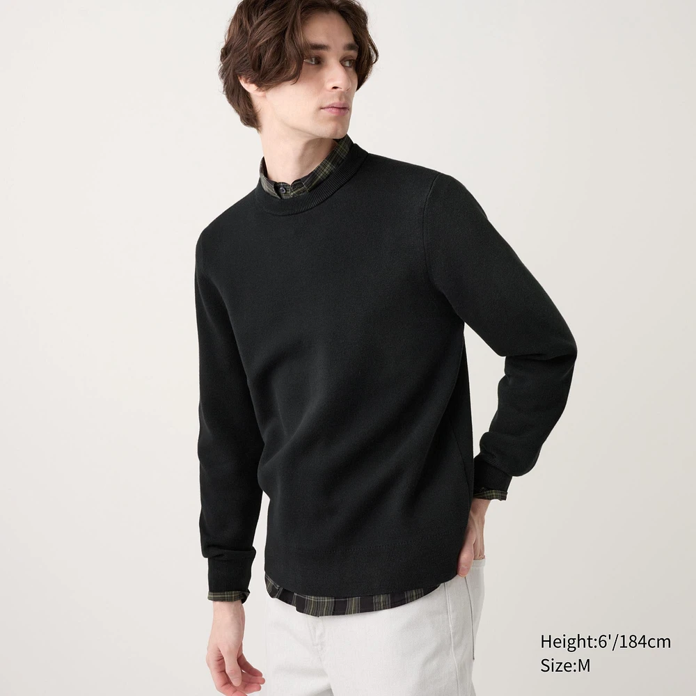 WASHABLE MILANO RIBBED CREW NECK SWEATER