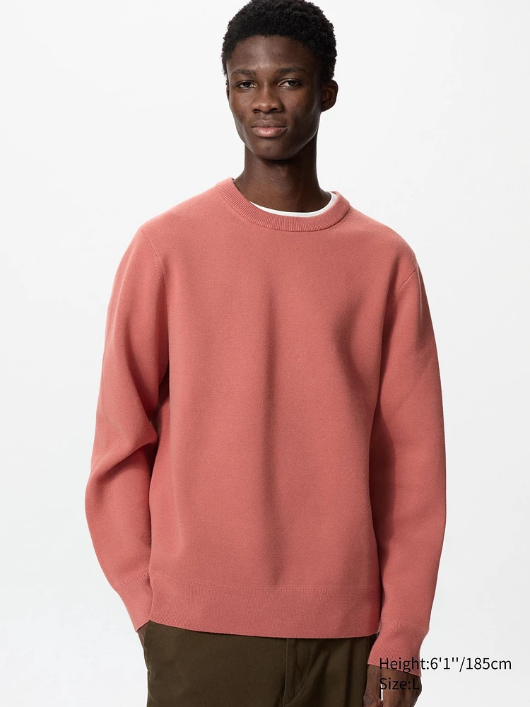 WASHABLE MILANO RIBBED CREW NECK SWEATER