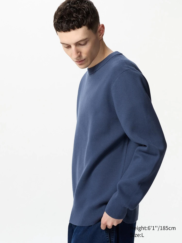 WASHABLE MILANO RIBBED CREW NECK SWEATER