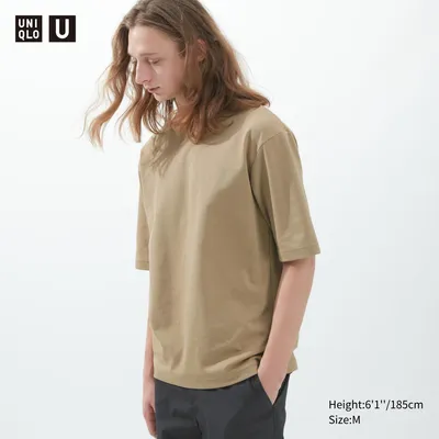 AIRism COTTON OVERSIZED CREW NECK HALF SLEEVE T-SHIRT